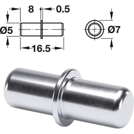 GedoTec VARI 10 - Lot de 20 supports en métal pour rail d'étagère à GedoTec VARI 10 - Lot de 20 supports en métal pour rail d'étagère à