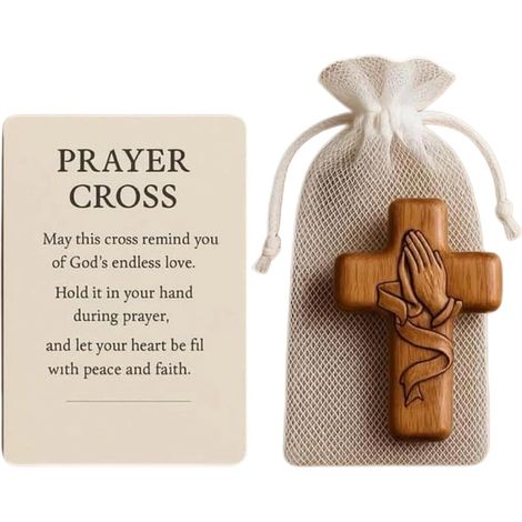Petites croix en bois Crucifix chrétien portable, crucifix décoratif en bois pour la dévotion quotidienne, les commémorations familiales, les catholiques, les collectionneurs, les (1/5)