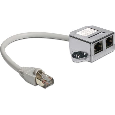 Delock rj45 port doubler 1 x rj45 plug  2 x rj45 jacks (2 x ethernet)