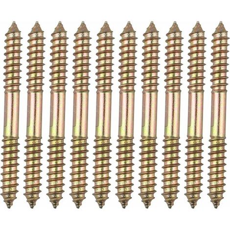 10 boulons de fixation pour meuble Cheville - M8 x 80 MM à tête double extrémité - Bois à bois (1/5)