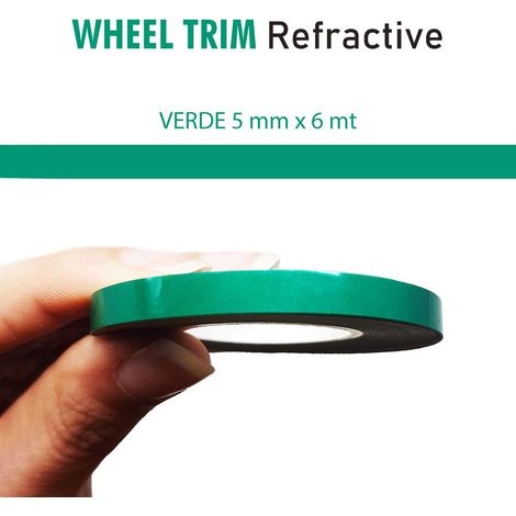 Wheel Trim Rifrangente 5 mm - Dimensione: 5 MM X 6 MT - Colore: VERDE