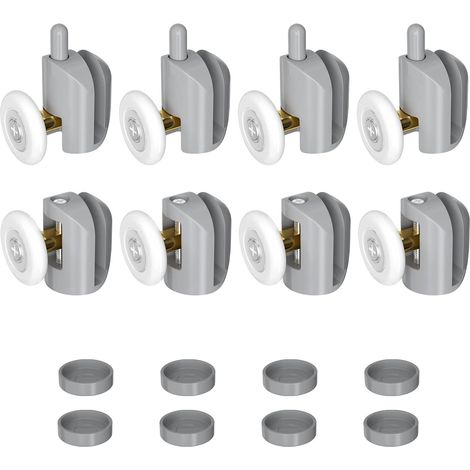 Roulette Porte Coulissante Douche, Lot de 8, 23 mm, Antirouille, Galets pour Cabine Douche, Salle de Bain, 4 Supérieures et 4 Inférieures, Quincaillerie, Maison (1/5)