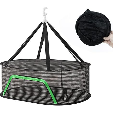 Red de secado colgante para plantas y hierbas - Plegable, cerrada, con ganchos giratorios de 360 grados - Para hierbas secas, carne y más (1/5)