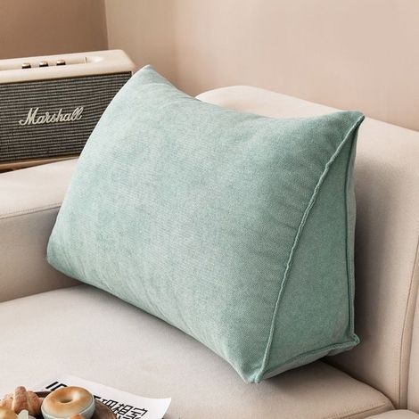Coussin de Lecture Compensé, 603520cm Coussin Canapé Triangulaire Support Lombaire Gros Oreiller Cale Dos Tête de lit, Bleu B (1/5)
