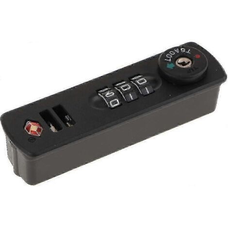 1 TSA007 combination padlock for luggage and suitcases, 3 digits (many combinations possible) - Black Zekai (1/4)