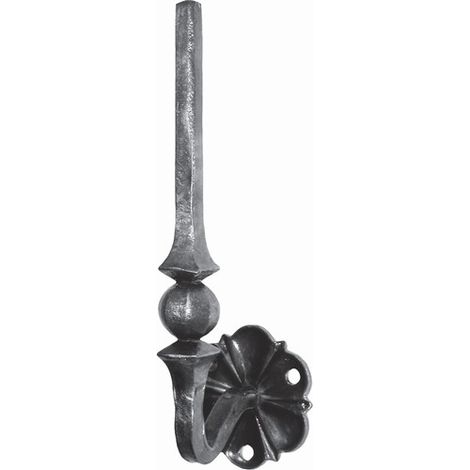 Deco Fer Forge – Support pour main courante 180mm x 100mm – Carré 14mm – Pour fixation sur murs en béton – Décoratif en fer forgé