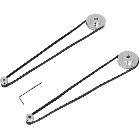 Lot 2 poulie dentée 20/60 dents + 2 courroies synchrones 6mm pour imprimante 3D, alésage 8mm/5mm (1/5)