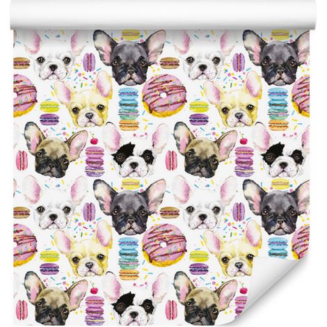 Papel pintado de perros y dulces para salón y dormitorio, 50x1000 cm (1/5)