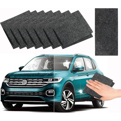 8 PCS Nano Sparkle Cloth,Chiffon Éliminateur de Rayures Voiture,Réparation Efficace des éraflures,Compatible avec Toutes Les Couleurs,pour Enlever Les Rayures de Voiture Chiffon,L,Dark Gary (1/4)