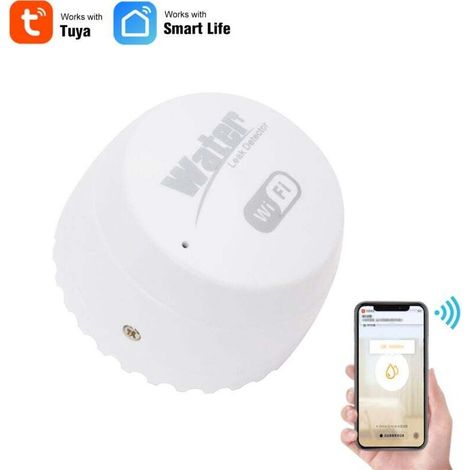 Détecteur d'inondation intelligent WiFi, alarme de détection d'inondation intelligente, prise en charge de la commande à distance par téléphone portable APP (1/4)