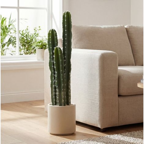 Pianta artificiale cactus grande 95 cm con vaso, verde OKMYHOME (1/5)