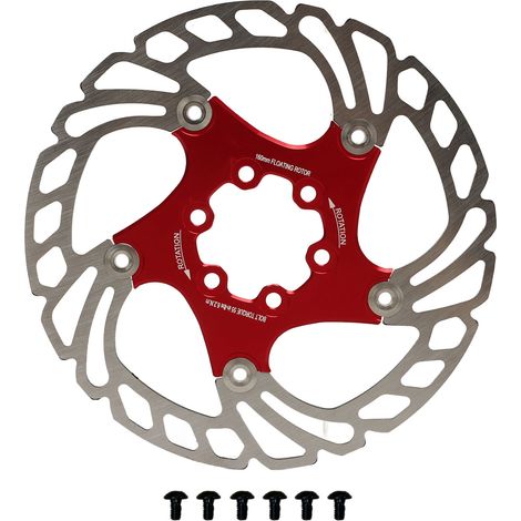 Disque de frein flottant rouge pour vélo de route, 6 trous, 160 mm, remplacement léger et performant. (1/5)