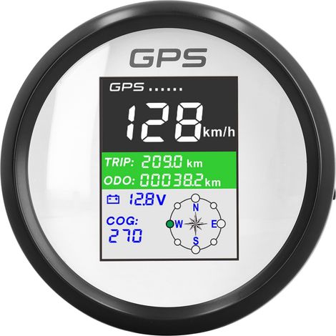 Compteur de vitesse GPS multifonction 85 mm (nœuds, mph, km/h), écran TFT, étanche IP67, pour voiture, camion et moto (1/5)