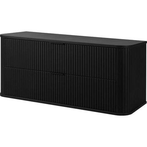 Mobile da bagno, Nero Opaco, maniglia nera, 41,5 x 120 x 51,7 cm (1/4)
