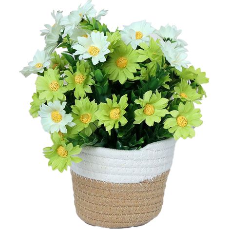 Lot de 4 Paniers à Fleurs Tressés en Coton Décoration Salon Composition Florale Emballage Sachet OPP (1/5)