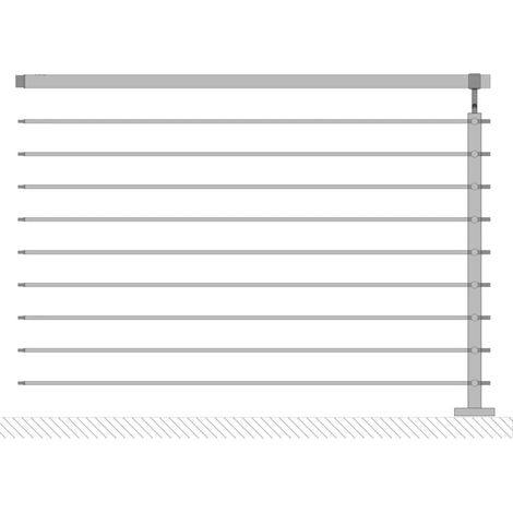 parapetto modulare certificato in acciaio inox aisi 304 con fissaggio a pavimento, 150 cm - kit intermedio a2.