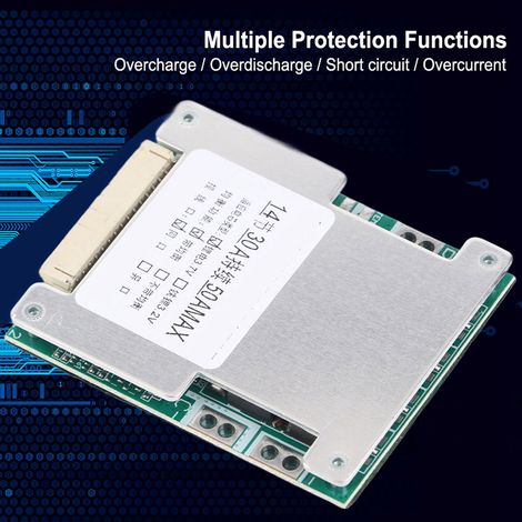 Carte de protection batterie lithium 14S 50V 30A BMS PCB avec charge équilibrée (1/5)