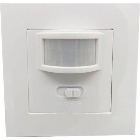 Recessed wall switch with 160° human presence detector, compatible with LED and halogen lighting. (1/4)