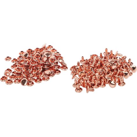 100 Pièces de Rivets en Métal Doré Rose, Haute Dureté et Brillant pour la Maroquinerie DIY, Ceintures - 8x8mm (1/5)