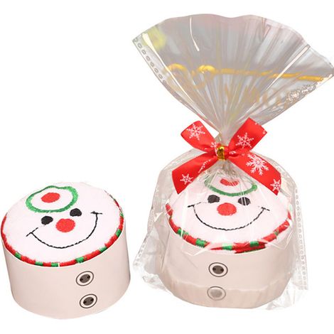 Lot de 3 serviettes de Noël Cupcake Père Noël Bonhomme de neige Sapin, coton ultra doux, cadeau festif (1/5)