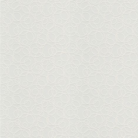 Papier peint à bulles blanc Papier peint intissé cercle à peindre effet structure vinyle Papier peint intissé à motifs repeint (1/4)