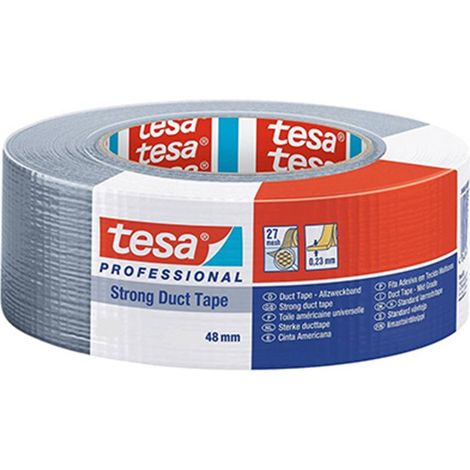 Professionelles silbernes Klebeband auf Rolle, 25 m x 50 mm, tesa (1/2)