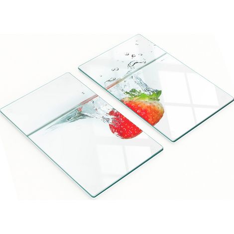 Planches à découper décoratives multifonctionnelles pour la cuisine, couleur fraise durcie, 2 x 30 x 52 cm (1/5)