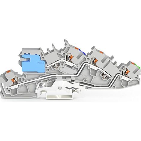 WAGO Installationsetagenklemme mit N-Trennschlitten NT/L/PE grau 2205-7641