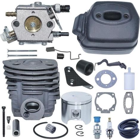 Compatible avec les pièces de tronçonneuses Husqvarna 55 et 51 : kit cylindre 46 mm (références : 503609171, 501766605, 503218202, 503281504) (1/4)