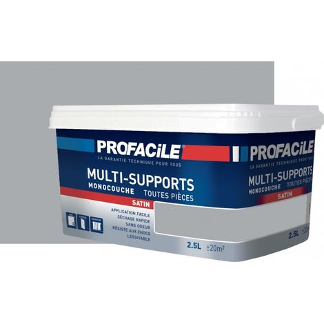 Peinture intérieure multi-supports, satin, murs, plafonds, boiseries, radiateurs, sans odeur, plusieurs teintes PROFACILE A8ACAE 2.5 litres