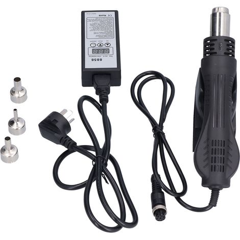 Pistolet à Air Chaud Portable avec Affichage LED, Réglable pour Désoudure, 100‑240V AC, 100‑320W, Prise UK 8858 (1/5)