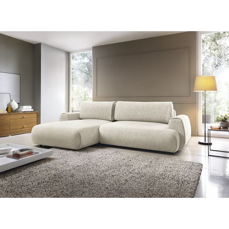 Emporius Canapé d’angle moderne Ralto 270 cm avec coffre - canapé 5 places, gauche, crème (1/5)