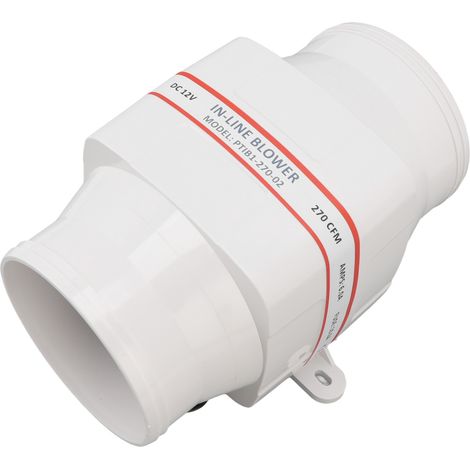 Ventilateur électrique en ligne 12 V, coque en ABS, pour cale de bateau, cabine et moteur, 10 cm (4 pouces).