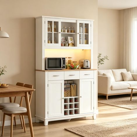 Armoire de rangement de cuisine avec LED RGB - Dimensions 100 x 39,5 x 180 cm - Éclairage LED RGB 16 couleurs (1/5)