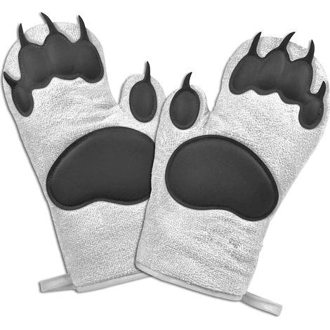 Niedliche Bären-Ofenhandschuhe, Ofenhandschuhe, Küchenhandschuhe, hitzebeständig, 2-teiliges Set (1/5)