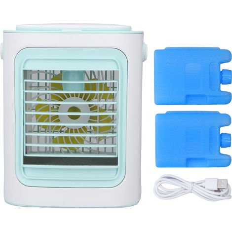 Raffrescatore d'aria da tavolo – 3 velocità regolabili – flusso d'aria potente – ricarica USB – umidificazione – per la casa