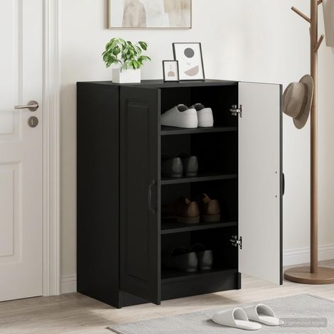 vidaXL Armario Zapatero UTRECHT 59,5 x 39,5 x 87 cm Negro (1/5)