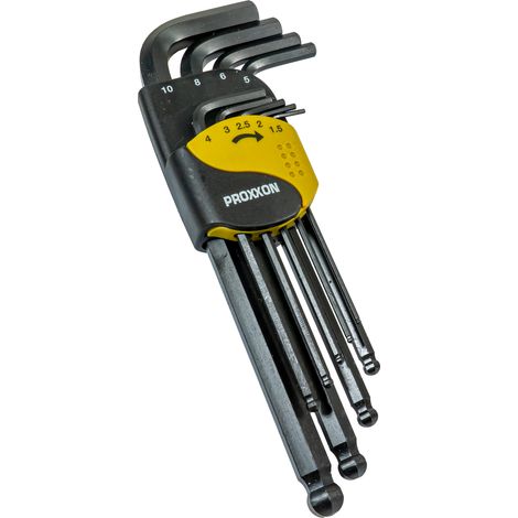 Proxxon Winkelschlüsselsatz für Innensechskant-Schrauben, 9-tlg. (1,5 bis 10 mm)
