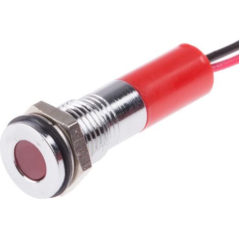 Voyant LED lumineux Rouge RS PRO, dia. 8mm, 220V c.a., IP67 ( Prix pour 1 )