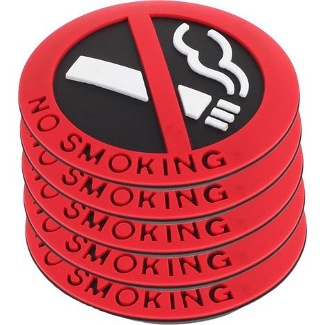Lntyq Autocollant Interdiction Fumer, Voiture Sticker Adhésif Intérieur, Auto Rappel Visible sans Odeur Facile à Poser et Retirer Lot, Matériaux PVC, Rouge, Noir, Blanc, 55cm (1/5)