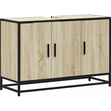 Armoire de lavabo de salle de bain,Meuble de bain chêne sonoma 90x33x60 cm CFW168411 (1/5)