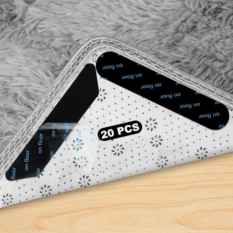 CCYKXA20PC Rug Grippers, Strong Adhesive, Washable, Reusable, Double-Sided, Anti-Slip Rug Grippers, Floor Mat Strips, Anti-Slip Stickers for Office (1/5)