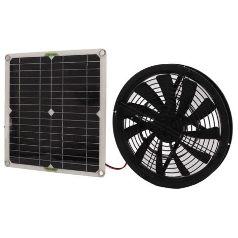 RHG Ventilateur d'extraction solaire 100WInstallation facile pour serres et salles de bainCoque en ABSÉnergie renouvelable (1/5)