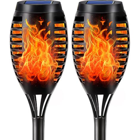 Fakkel Solaire - Effet Flamme LED - IP65 - ABS - 7,5 x 51 cm - 2 Pièces (1/5)