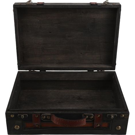 Valise Bois Vintage Petite Caisse de Rangement Portable Décorative Style Rétro pour Photographie et Décoration Intérieure (1/5)