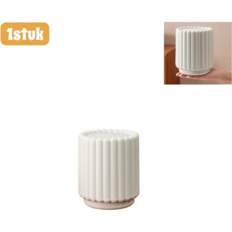 pièce - Mini poubelle - Poubelle - Convient aux bureaux et aux cuisines - Ouverture par Push- Motif tournesol - Large ouverture - Blanc grisâtre (1/5)