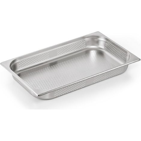 Bac inox perforé fond et côtés GN 1/1 H 65 mm 9 ltr GN ESSENTIALS - Was Germany