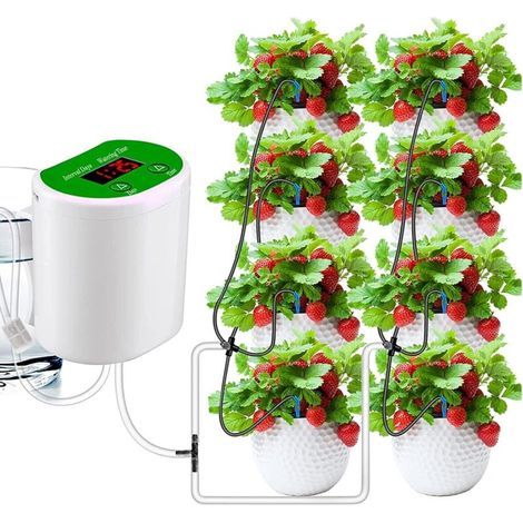 Kit d'irrigation goutte-à-goutte automatique - Système pour plantes d'intérieur, recharge USB, arrosage ciblé, DIY facile, pour pots et jardinières. (1/5)