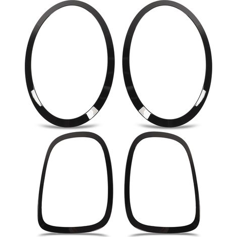 Embellecedores de faros delanteros y traseros para F55/F56/F57 - ABS+PP negro brillante - 4 piezas - ManoMoto (1/5)