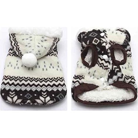 Christmas Clothes Hoodie Velvet Hooded Sweater Coat for Dogs Snowflake Design Jacket Vest (1/4)